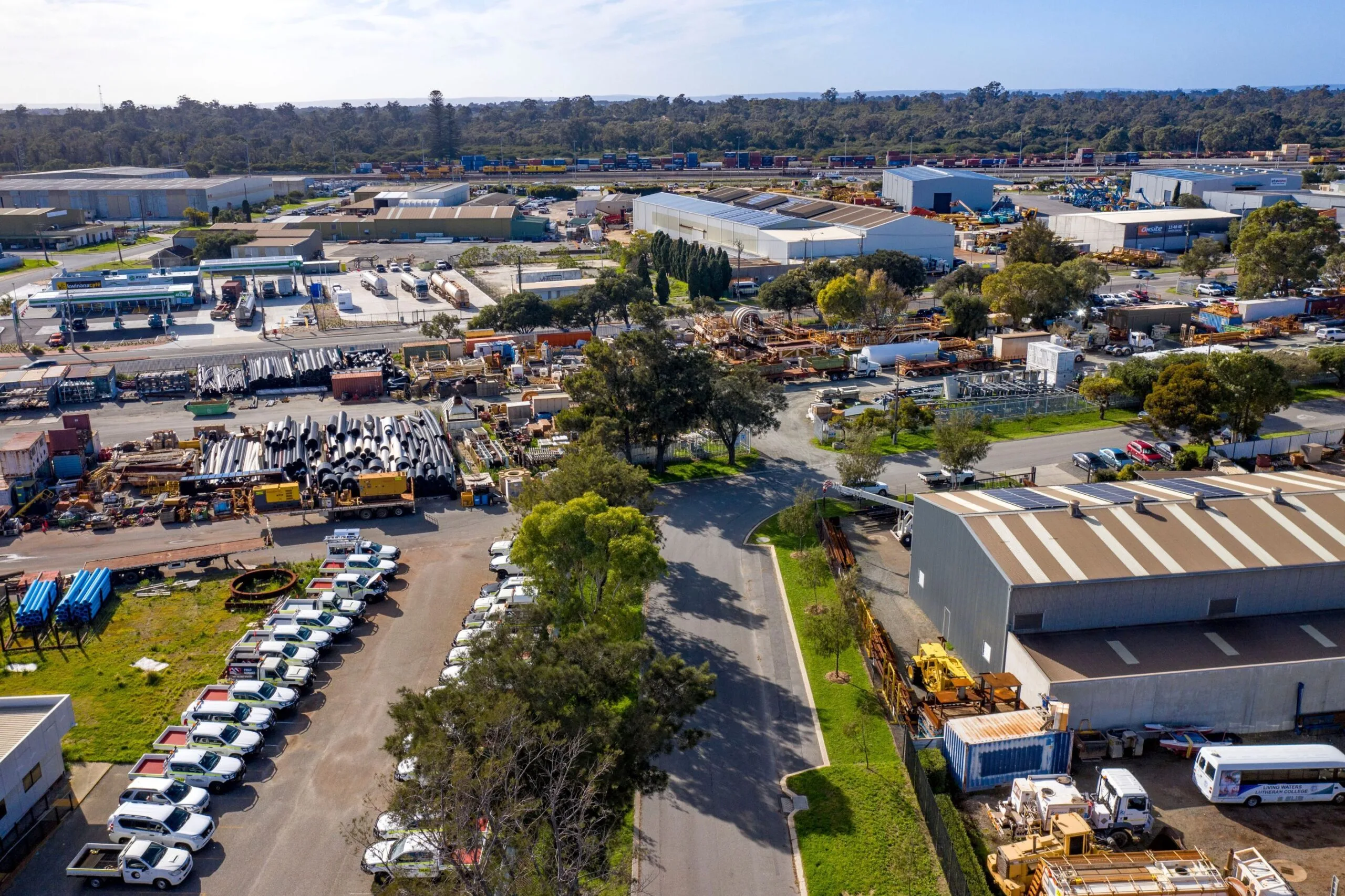 Aerial view of Kwinana industrial area near Rockingham WA